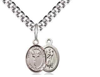 Pewter Saint Christopher Cheerleading Medal Religious and Catholic Jewelry