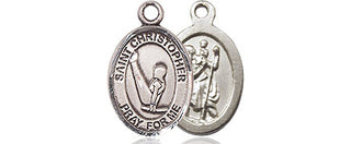 Sterling Silver Saint Christopher Gymnastics Medal Religious and Catholic Jewelry