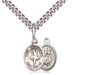 Pewter Saint Christopher Dance Medal Religious and Catholic Jewelry