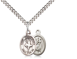 Pewter Saint Christopher Dance Medal Religious and Catholic Jewelry