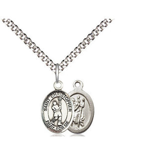 Pewter Saint Christopher Lacrosse Medal Religious and Catholic Jewelry