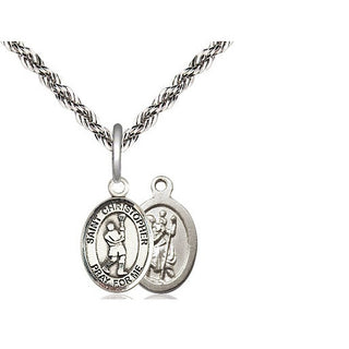Sterling Silver Saint Christopher Lacrosse Medal Religious and Catholic Jewelry