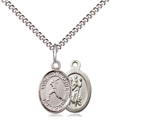 Pewter Saint Christopher Softball Medal Religious and Catholic Jewelry