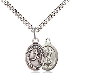 Pewter Saint Christopher Track&Field Medal Religious and Catholic Jewelry