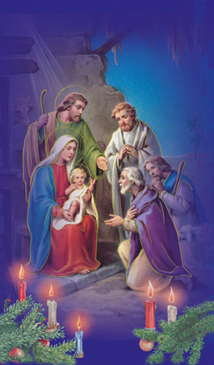 Nativity with Wise Men Holy Card