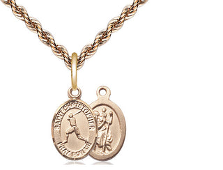 14kt Gold Filled Saint Christopher Baseball Medal Religious and Catholic Jewelry