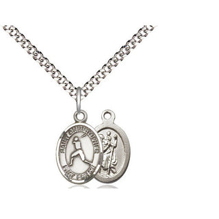 Pewter Saint Christopher Baseball Medal Religious and Catholic Jewelry