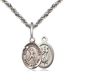 Sterling Silver Saint Christopher Football Medal Religious and Catholic Jewelry