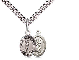 Pewter Saint Christopher Golf Medal Religious and Catholic Jewelry