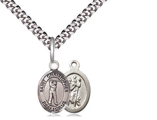 Pewter Saint Christopher Golf Medal Religious and Catholic Jewelry