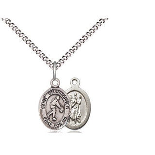 Pewter Saint Christopher Basketball Medal Religious and Catholic Jewelry