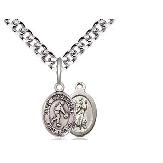 Pewter Saint Christopher Basketball Medal Religious and Catholic Jewelry