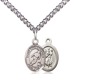 Sterling Silver Saint Christopher Soccer Medal Religious and Catholic Jewelry