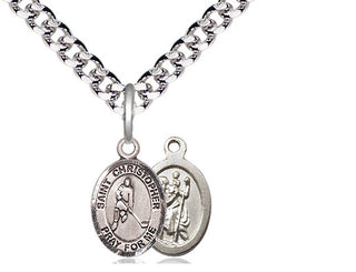 Pewter Saint Christopher Ice Hockey Medal Religious and Catholic Jewelry