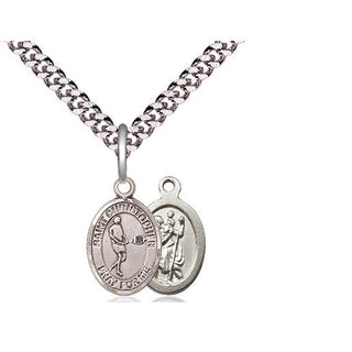 Pewter Saint Christopher Tennis Medal Religious and Catholic Jewelry