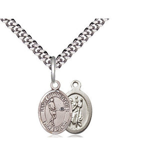 Pewter Saint Christopher Tennis Medal Religious and Catholic Jewelry