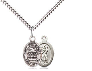 Pewter Saint Christopher Swimming Medal Religious and Catholic Jewelry