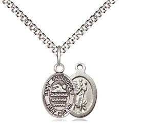 Pewter Saint Christopher Swimming Medal Religious and Catholic Jewelry