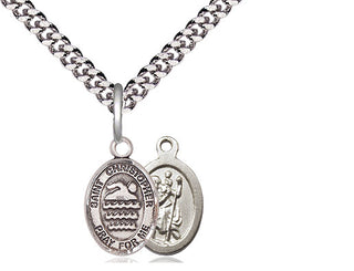 Pewter Saint Christopher Swimming Medal Religious and Catholic Jewelry