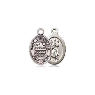 Sterling Silver Saint Christopher Swimming Medal Religious and Catholic Jewelry
