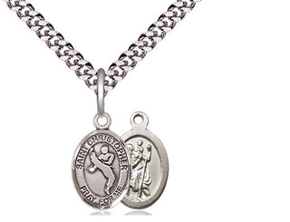 Pewter Saint Christopher Martial Arts Medal Religious and Catholic Jewelry