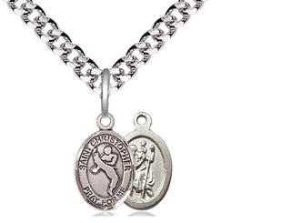 Pewter Saint Christopher Martial Arts Medal Religious and Catholic Jewelry