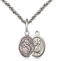 Sterling Silver Saint Christopher Martial Arts Medal Religious and Catholic Jewelry