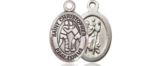Pewter Saint Christopher Wrestling Medal