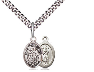Pewter Saint Christopher Wrestling Medal Religious and Catholic Jewelry
