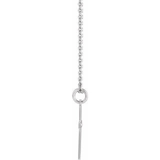 14K White .0075 CT Natural Diamond Cross 18" Necklace