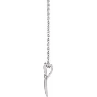 14K White 14.65x11.2 mm Cross 16-18" Necklace
