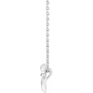14K White 10x7.72 mm Cross 16-18" Necklace