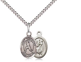 Pewter Saint Sebastian Baseball Medal Religious and Catholic Jewelry