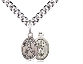 Pewter Saint Sebastian Baseball Medal Religious and Catholic Jewelry