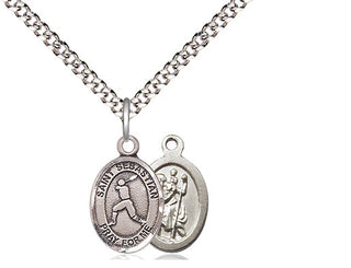 Pewter Saint Sebastian Baseball Medal Religious and Catholic Jewelry