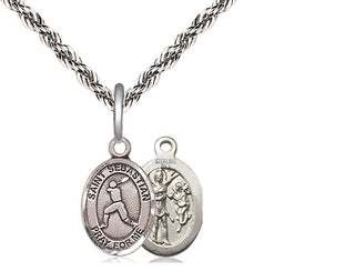 Sterling Silver Saint Sebastian Baseball Medal Religious and Catholic Jewelry