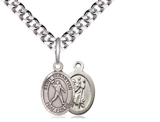Pewter Saint Sebastian Football Medal Religious and Catholic Jewelry