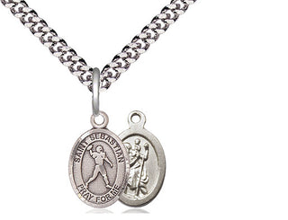 Pewter Saint Sebastian Football Medal Religious and Catholic Jewelry