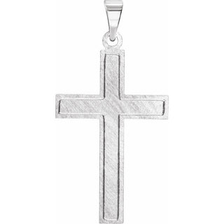 14K White 31x18 mm Cross Pendant