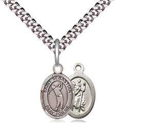 Pewter Saint Sebastian Golf Medal Religious and Catholic Jewelry