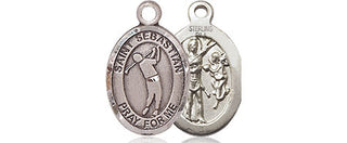 Sterling Silver Saint Sebastian Golf Medal Religious and Catholic Jewelry