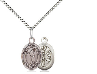 Sterling Silver Saint Sebastian Golf Medal Religious and Catholic Jewelry