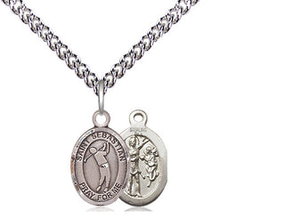 Sterling Silver Saint Sebastian Golf Medal Religious and Catholic Jewelry