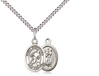 Pewter Saint Sebastian Soccer Medal Religious and Catholic Jewelry