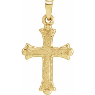 14K Yellow 20x14.5 mm Hollow Cross Pendant