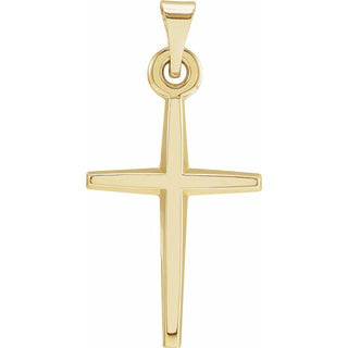 18K Yellow 23.38x11.75 mm Cross Pendant