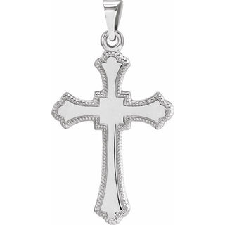 14K White Cross Pendant