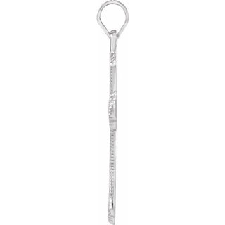 14K White Cross Pendant
