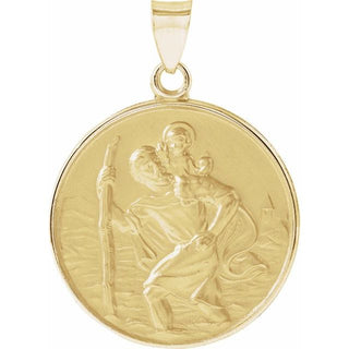 18K Yellow 25 mm Saint Christopher Medal