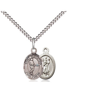 Pewter Saint Sebastian Tennis Medal Religious and Catholic Jewelry